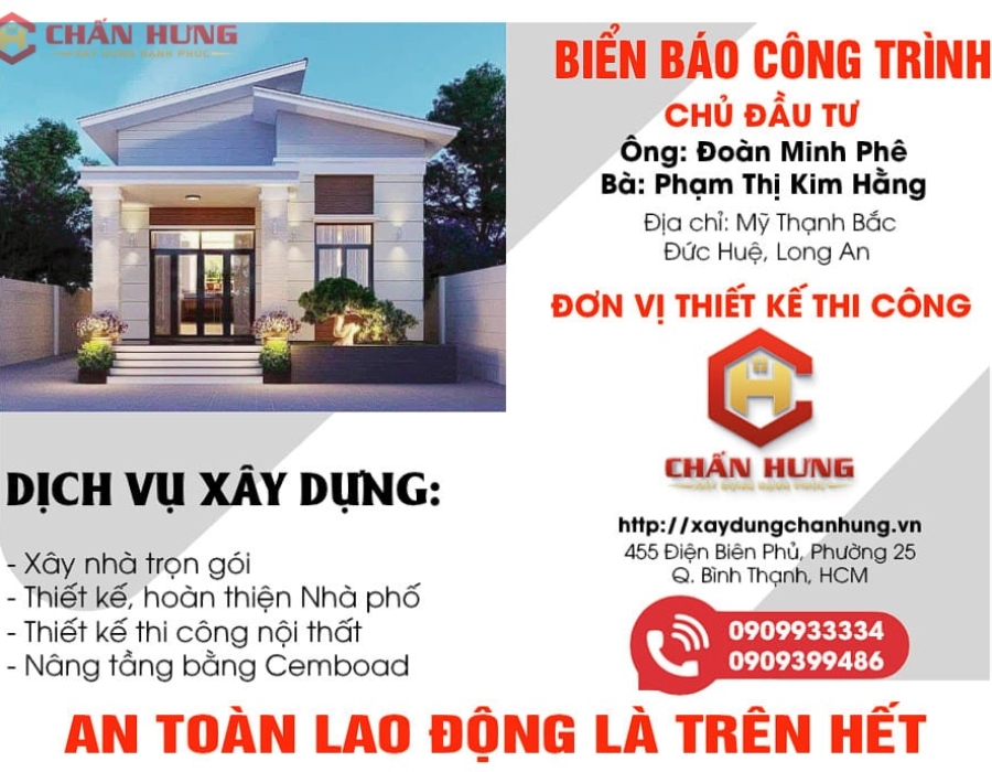 Thi công xây nhà trọn gói - Chị Hằng Long An